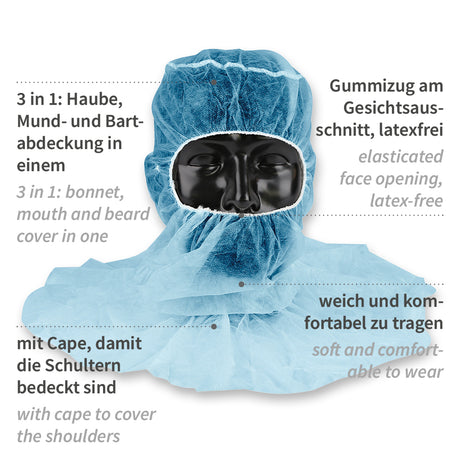 Astrohauben mit Cape | PP - blau