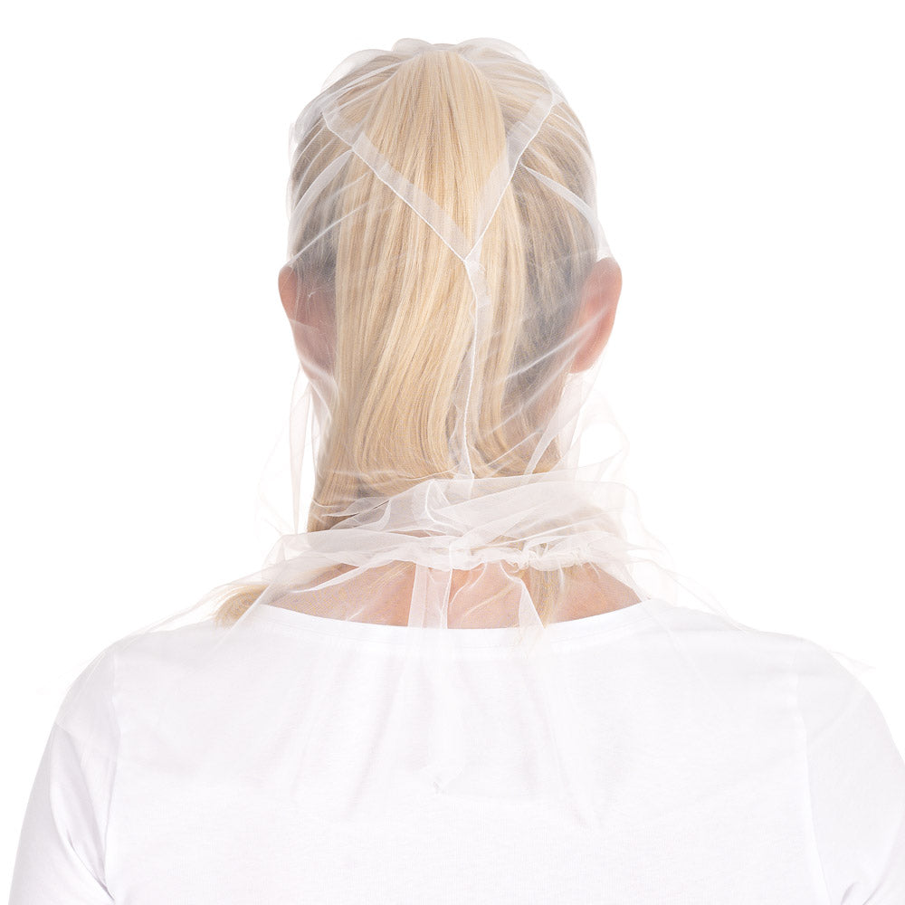 Astrohauben Micromesh mit Cape | Nylon - weiß