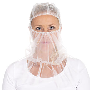 Astrohauben Micromesh mit Cape | Nylon - weiß