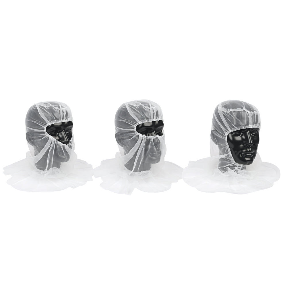 Astrohauben Micromesh mit Cape | Nylon - weiß