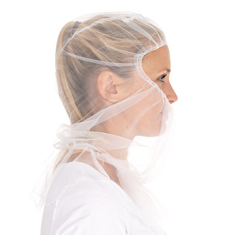 Astrohauben Micromesh mit Cape | Nylon - weiß