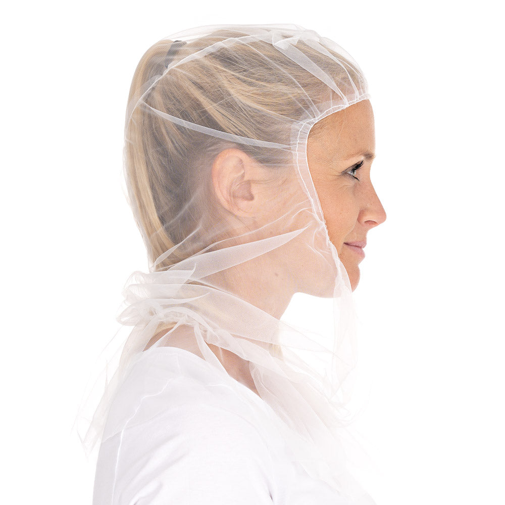 Astrohauben Micromesh mit Cape | Nylon - weiß