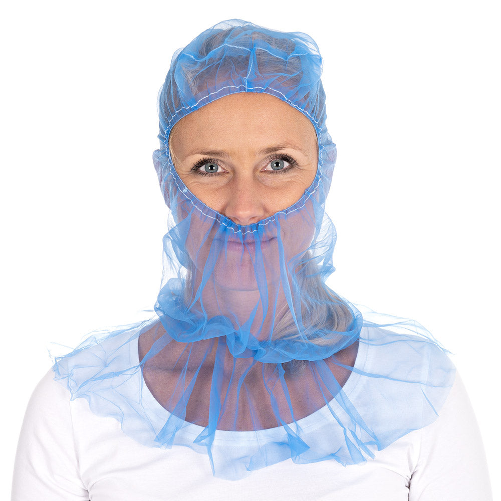 Astrohauben Micromesh mit Cape | Nylon - blau