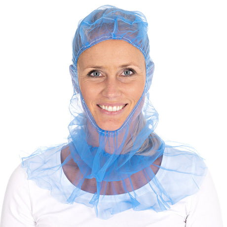 Astrohauben Micromesh mit Cape | Nylon - blau