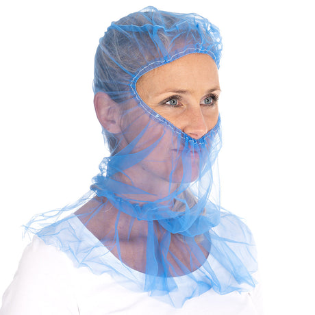 Astrohauben Micromesh mit Cape | Nylon - blau