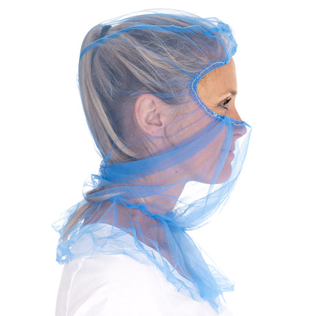 Astrohauben Micromesh mit Cape | Nylon - blau