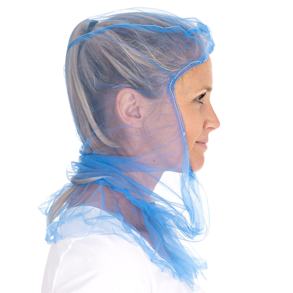 Astrohauben Micromesh mit Cape | Nylon - blau