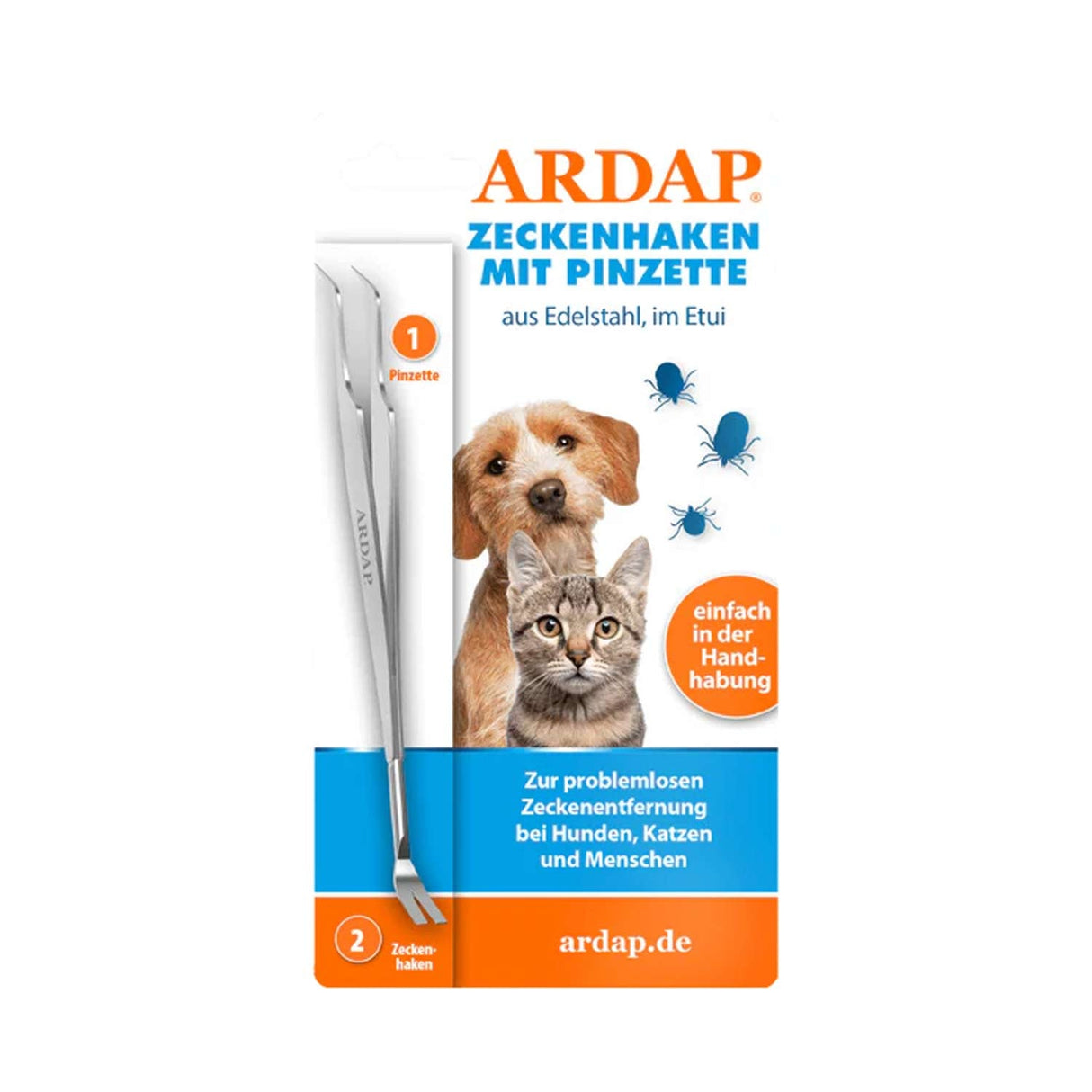 ARDAP Zeckenzange Edelstahl
