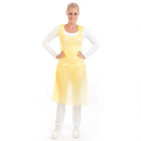 Einwegschürzen auf Rolle ca. 16 my | LDPE - gelb