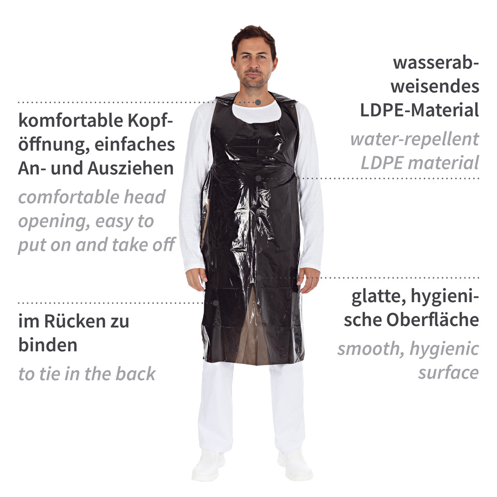 Einwegschürzen auf Rolle ca. 35 my | LDPE - schwarz
