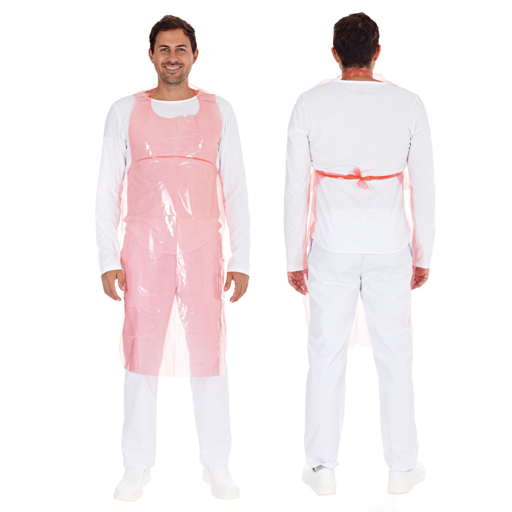 Einwegschürzen auf Rolle ca. 35 my | LDPE - rot