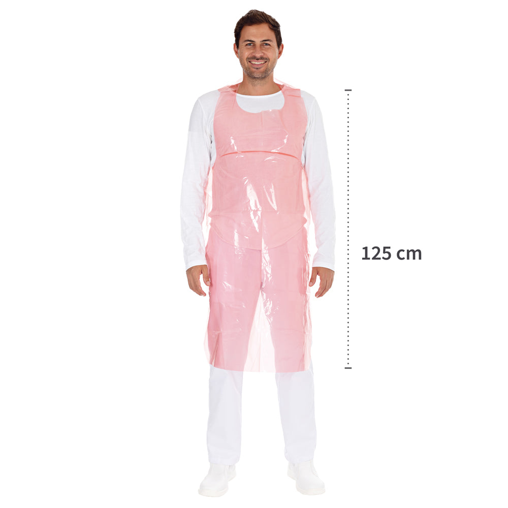 Einwegschürzen auf Rolle ca. 35 my | LDPE - rot