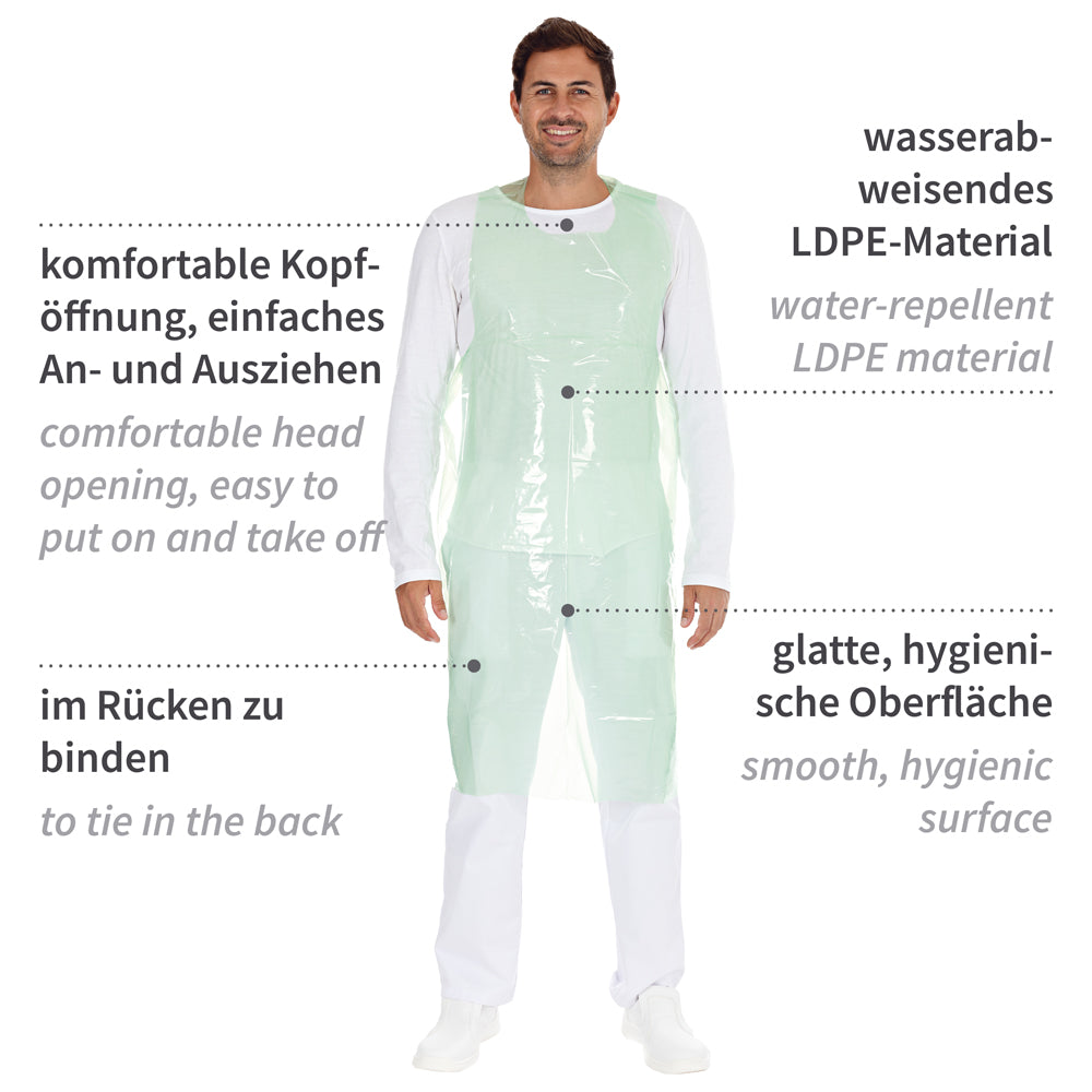 Einwegschürzen auf Rolle ca. 35 my | LDPE - grün