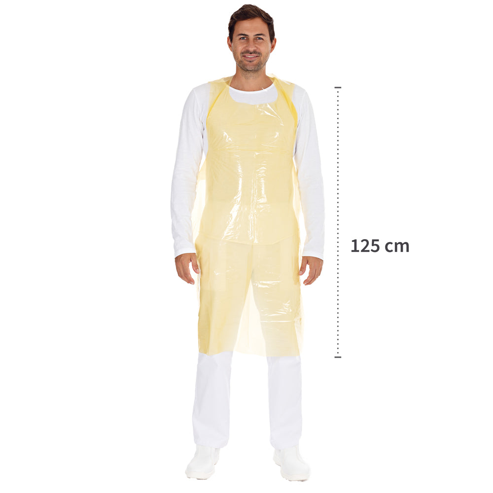 Einwegschürzen auf Rolle ca. 35 my | LDPE - gelb