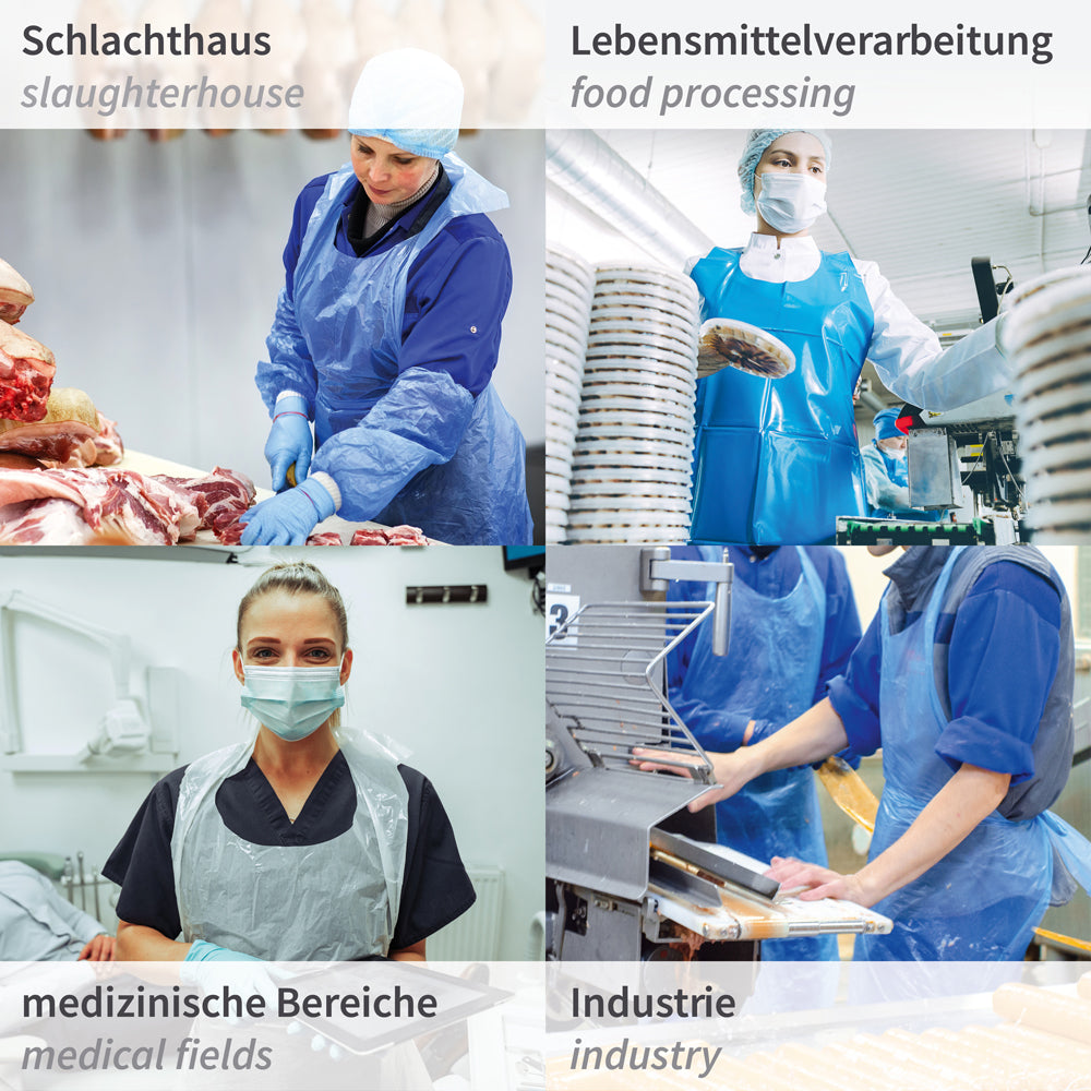 Einwegschürzen auf Rolle ca. 35 my | LDPE - weiß