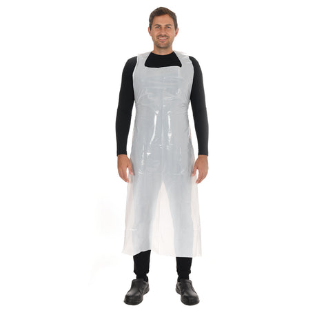 Einwegschürzen geblockt ca. 25 my | LDPE - weiß