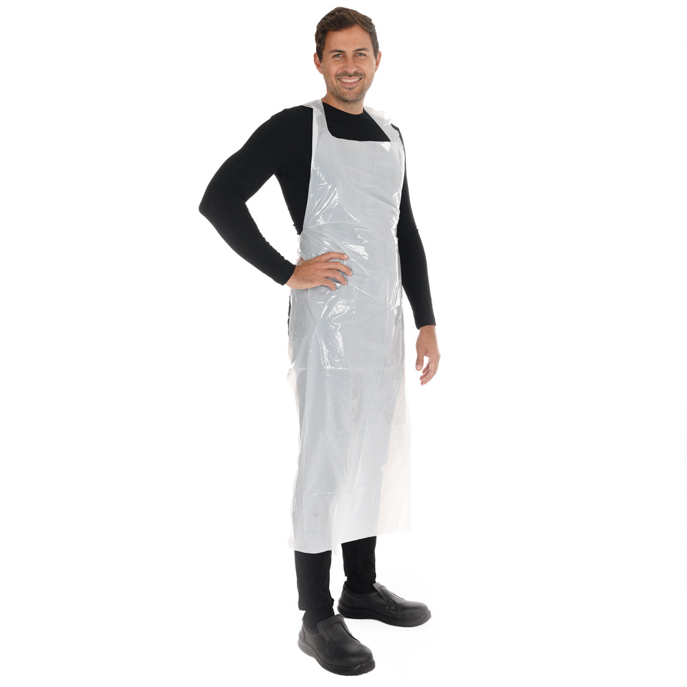 Einwegschürzen geblockt ca. 25 my | LDPE - weiß