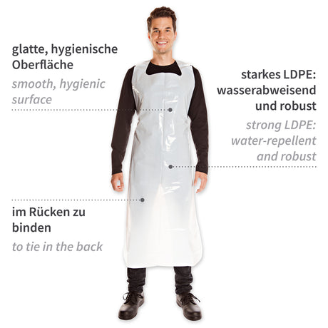Einwegschürzen ca. 60 my | LDPE - weiß