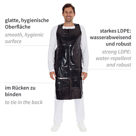 Einwegschürzen ca. 60 my | LDPE - schwarz