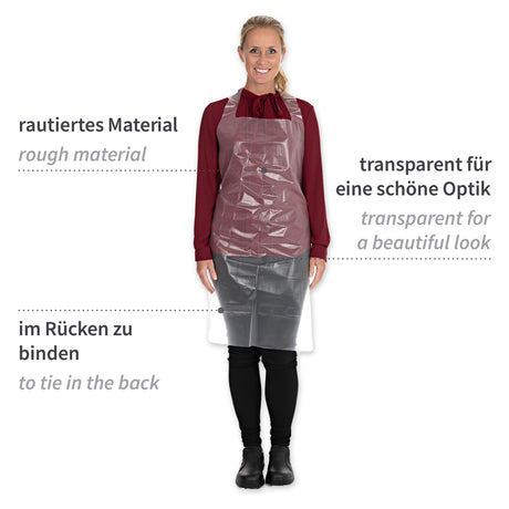 Einwegschürzen ca. 40 my | CPE rautiert - transparent
