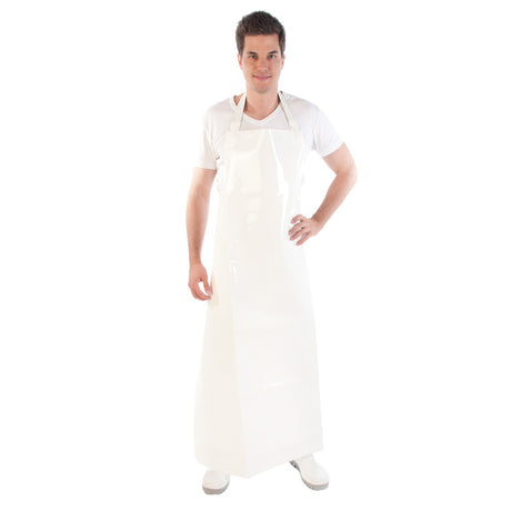 Latzschürzen 350 my | PU - weiß