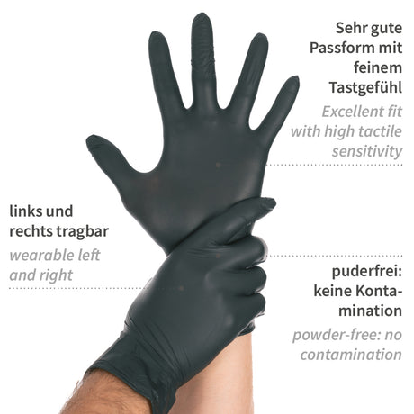 Nitrilhandschuhe Allfood Safe | puderfrei - schwarz
