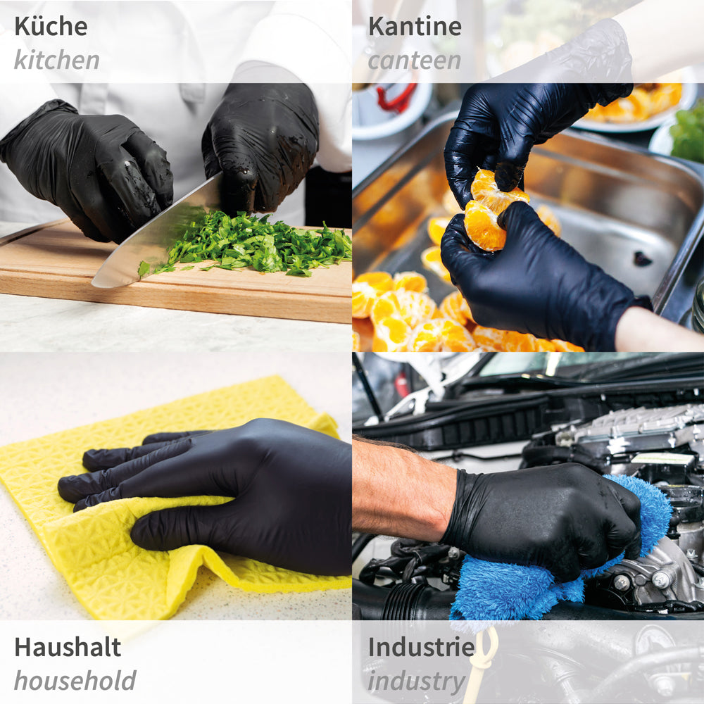Nitrilhandschuhe Allfood Safe | puderfrei - schwarz