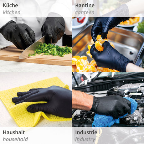 Nitrilhandschuhe Allfood Safe | puderfrei - schwarz