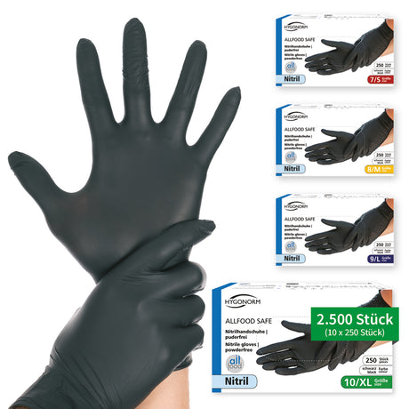 Nitrilhandschuhe Allfood Safe | puderfrei - schwarz