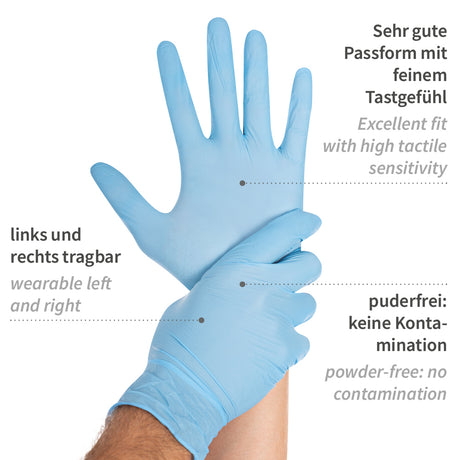 Nitrilhandschuhe Allfood Safe | puderfrei - blau
