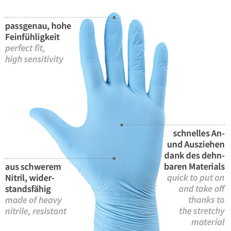 Nitrilhandschuhe Extra Safe Super Stretch, puderfrei - blau