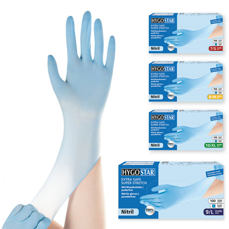 Nitrilhandschuhe Extra Safe Super Stretch, puderfrei - blau