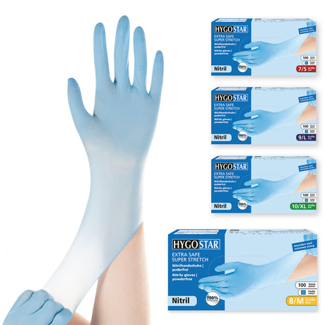 Nitrilhandschuhe Extra Safe Super Stretch, puderfrei - blau