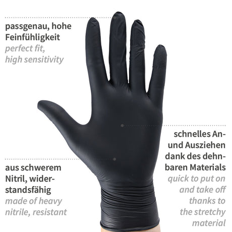 Nitrilhandschuhe Extra Safe Super Stretch, puderfrei - schwarz
