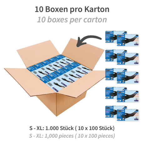 Nitrilhandschuhe Extra Safe Super Stretch, puderfrei - schwarz