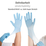 Nitrilhandschuhe Safe Super Stretch | puderfrei - blau
