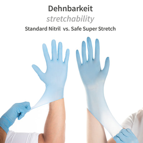 Nitrilhandschuhe Safe Super Stretch | puderfrei - blau