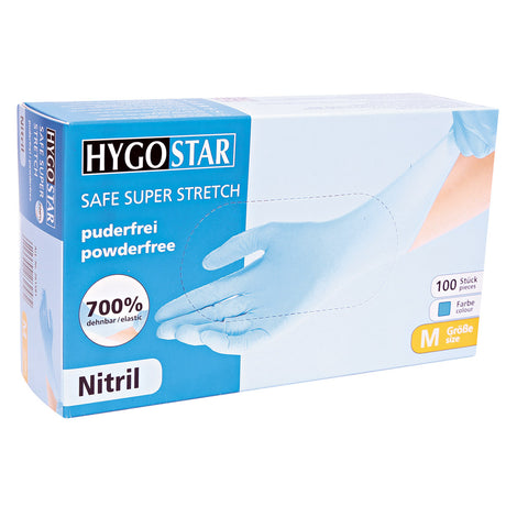 Nitrilhandschuhe Safe Super Stretch | puderfrei - blau