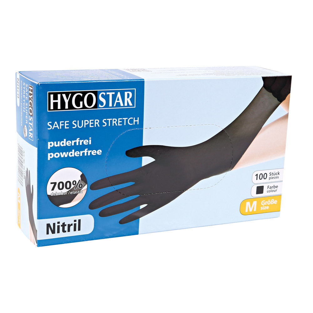 Nitrilhandschuhe Safe Super Stretch | puderfrei - schwarz