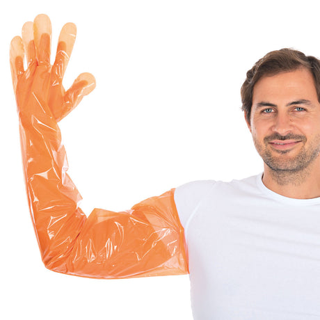LDPE-Handschuhe Softline Long - orange