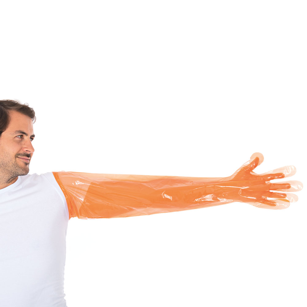 LDPE-Handschuhe Softline Long - orange