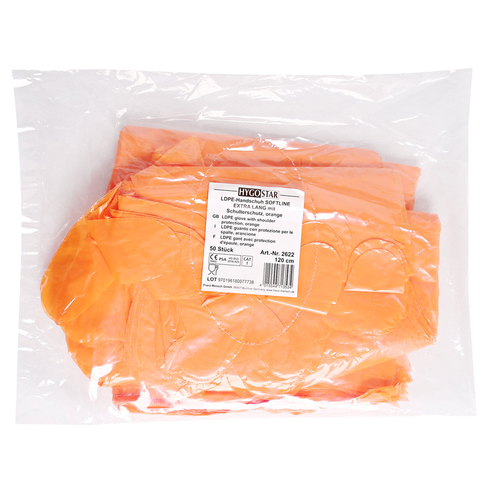 LDPE-Handschuhe Softline Extra Long - orange