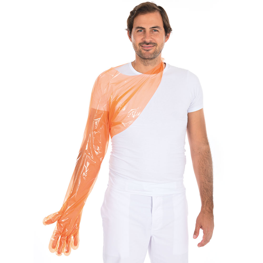 LDPE-Handschuhe Softline Extra Long - orange