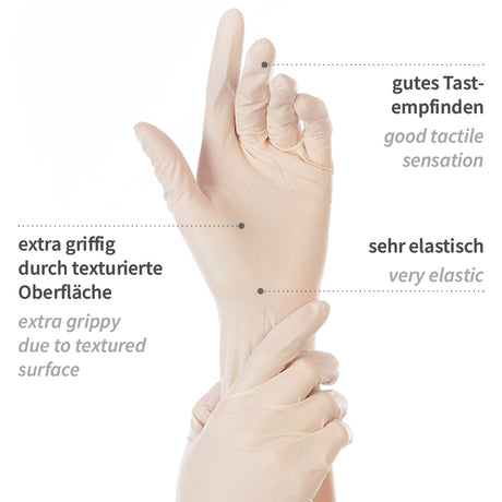 Latexhandschuhe Med Grip | puderfrei - weiß