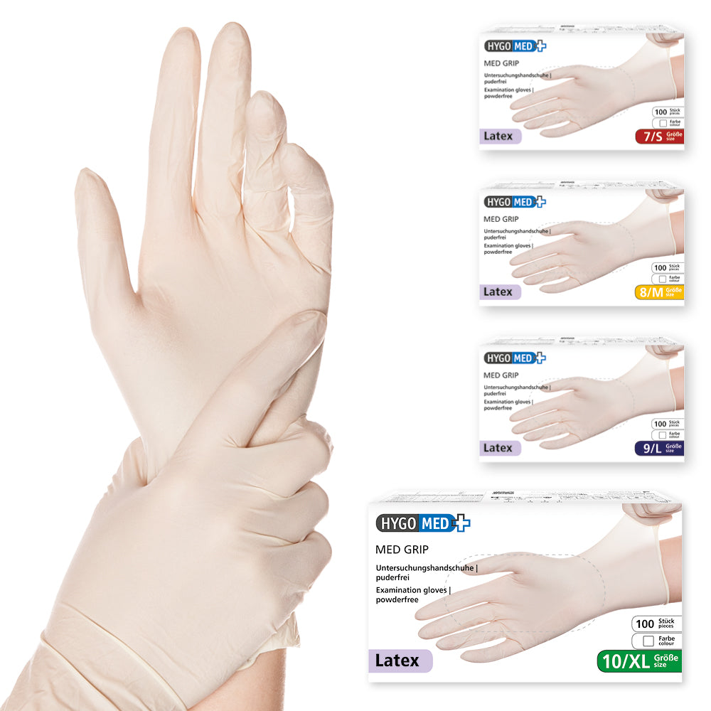 Latexhandschuhe Med Grip | puderfrei - weiß
