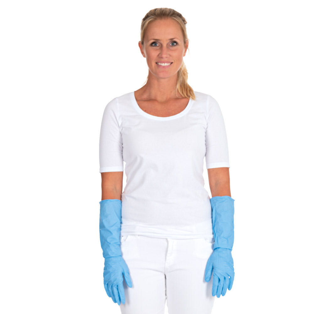 Nitrilhandschuhe Extra Safe Superlong, 40 cm | puderfrei - blau