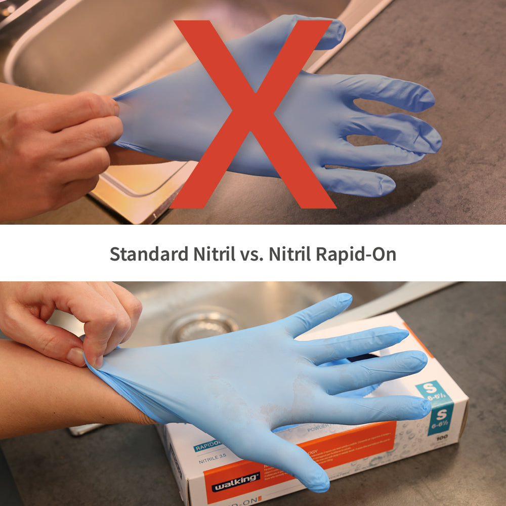 Nitrilhandschuhe Rapid-On | puderfrei - blau