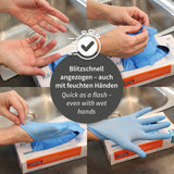 Nitrilhandschuhe Rapid-On | puderfrei - blau