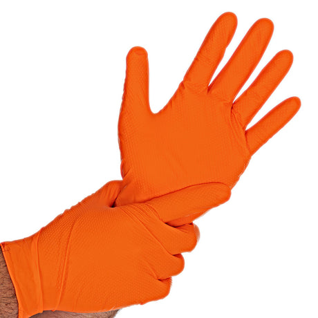 Nitrilhandschuhe Diamond Grip | puderfrei - orange