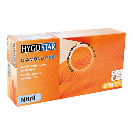 Nitrilhandschuhe Diamond Grip | puderfrei - orange